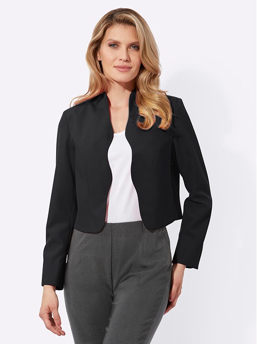 creation l Black Scallop Hem Bolero