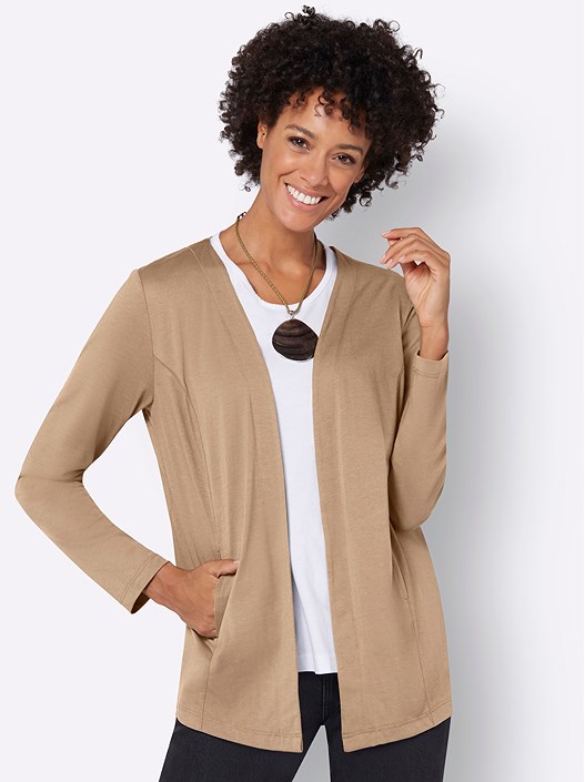 creation l Camel Open Cardigan from creation L
