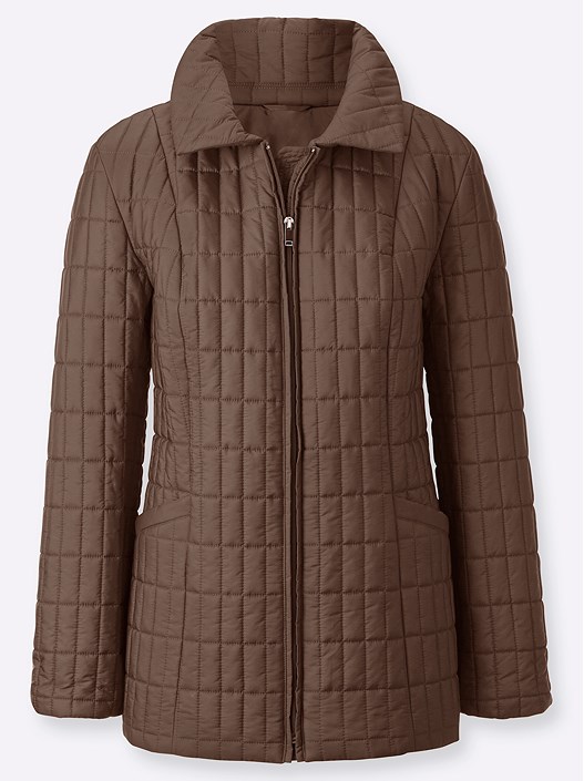 Creation L Chocolate Quilted Zip Up Jacket