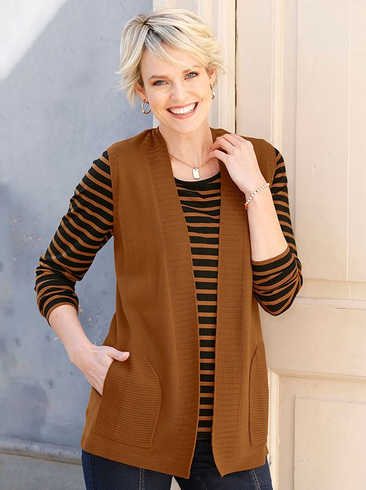 creation l Cognac Knit Vest from creation L