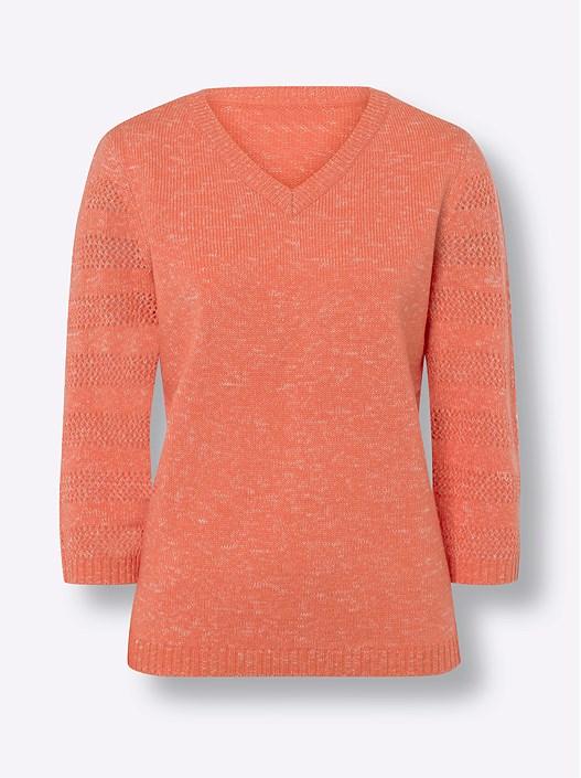 Creation L Coral-Mottled Sweater From Creation L