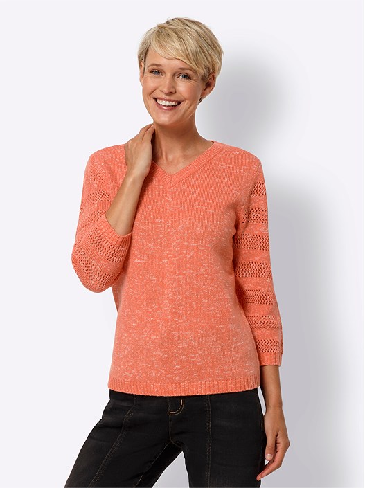 Creation L Coral-Mottled Sweater From Creation L