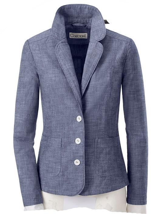 Creation L Denim Blue Rever Collar Blazer