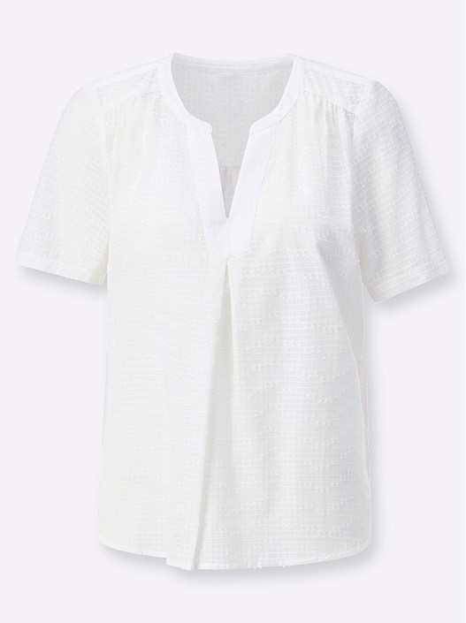 Creation L Ecru Box Pleat Blouse