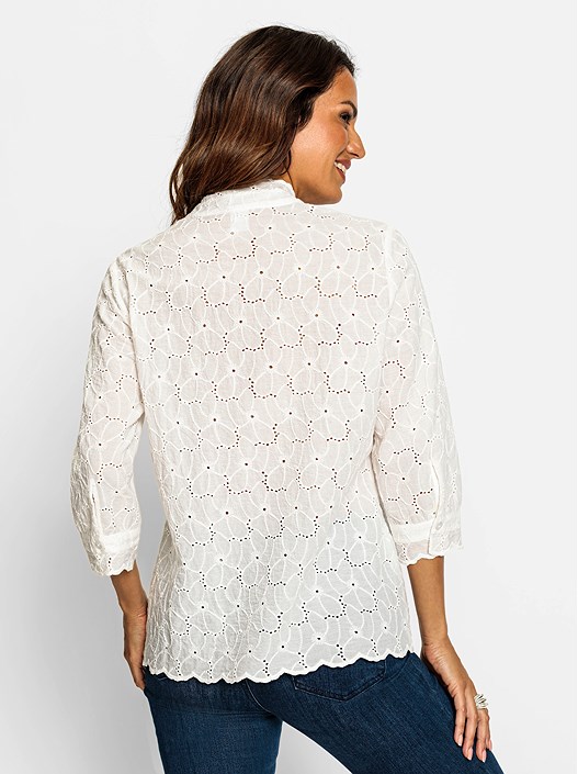 Creation L Ecru Eyelet Lace Blouse