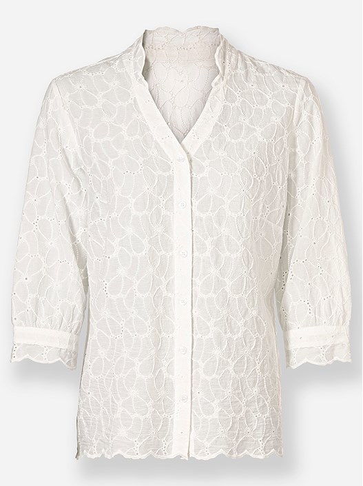 Creation L Ecru Eyelet Lace Blouse