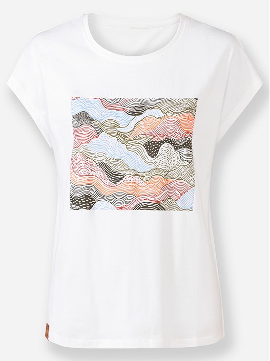Creation L Ecru-Khaki Graphic Print Shirt