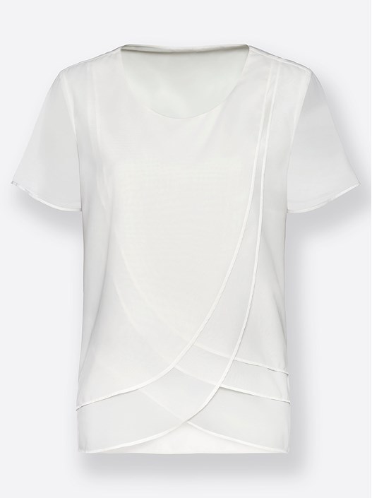 Creation L Ecru Layered Georgette Blouse