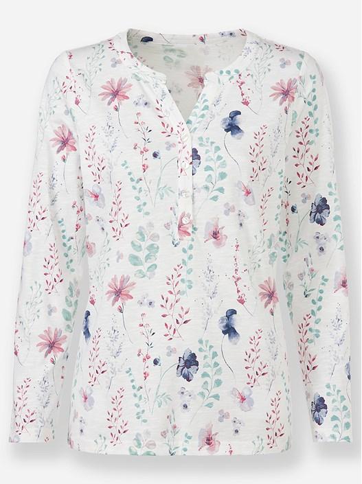 Creation L Ecru-Mauve-Printed Shirt