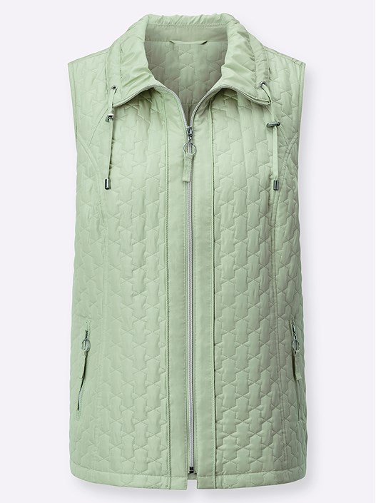 Creation L Eucalyptus Quilted Zip Up Vest