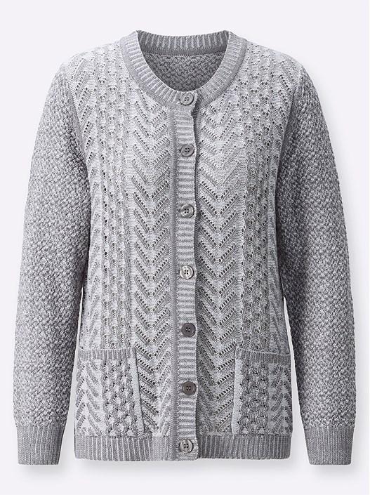 Creation L Grey-Mottled Cardigan From Creation L
