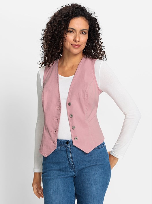 creation l Hortensia Denim Button Up Vest