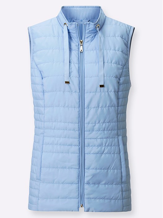 Creation L Ice Blue Quilted Zip Vest