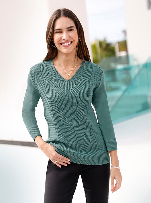creation l Jade Cable Knit Sweater from creation L