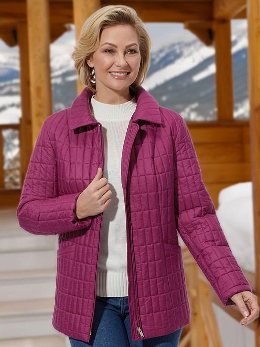 creation l Mauve Quilted Zip Up Jacket