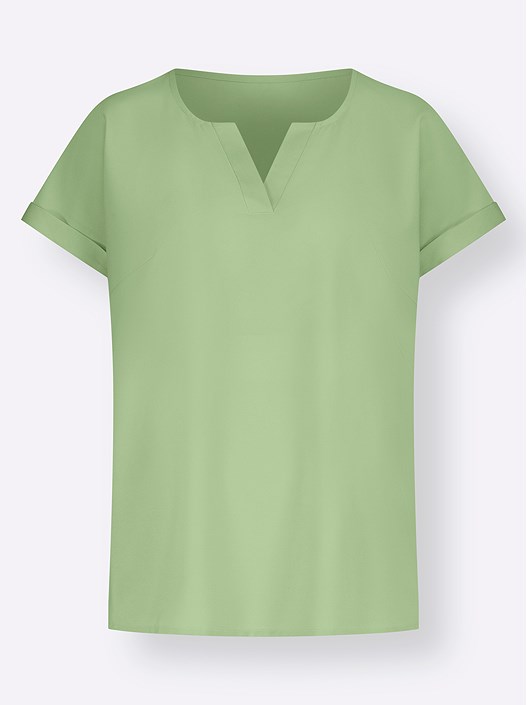 Creation L Mint Slip On V-Neck Blouse
