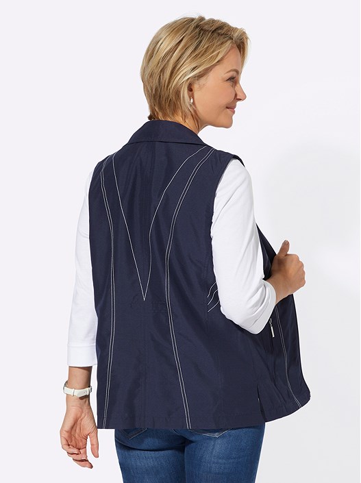 Creation L Navy Contrast Stitch Vest