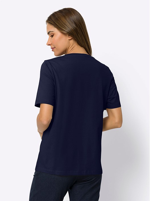 Creation L Navy Foil Print Shirt