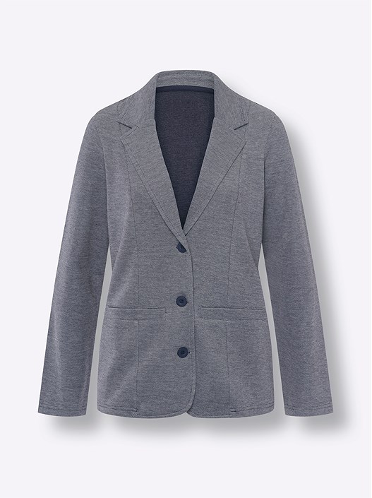 Creation L Navy-Mottled Mottled Jersey Blazer