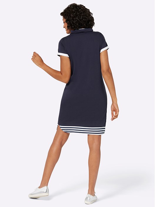 Creation L Navy Stripe Trim Dress From Creation L