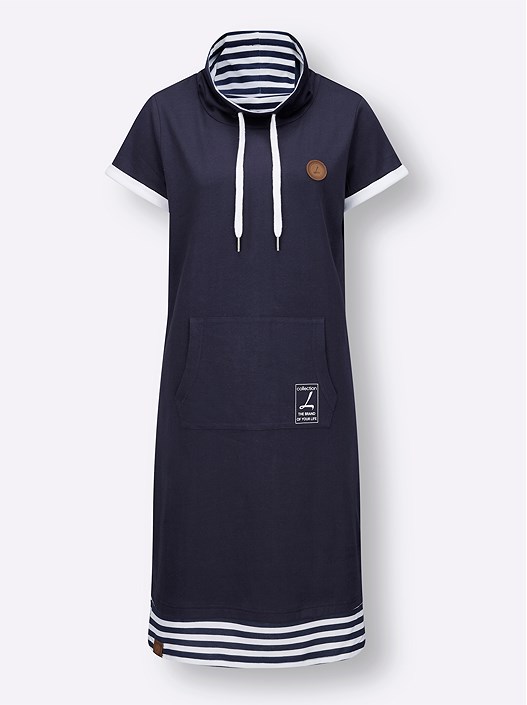Creation L Navy Stripe Trim Dress From Creation L