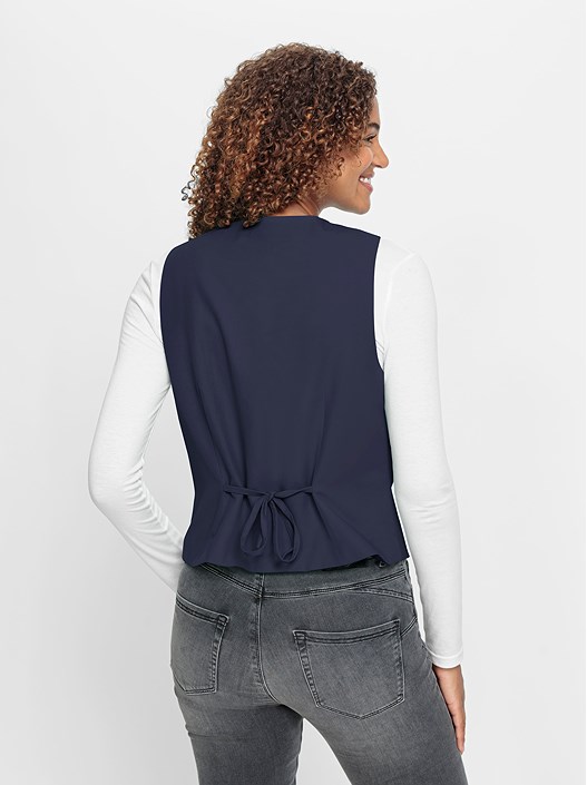 Creation L Navy Tie Back Vest