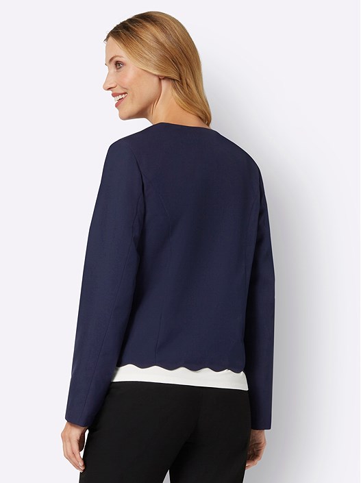 Creation L Navy Wave Hem Jacket