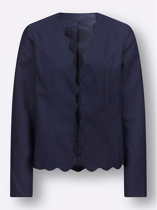 Creation L Navy Wave Hem Jacket