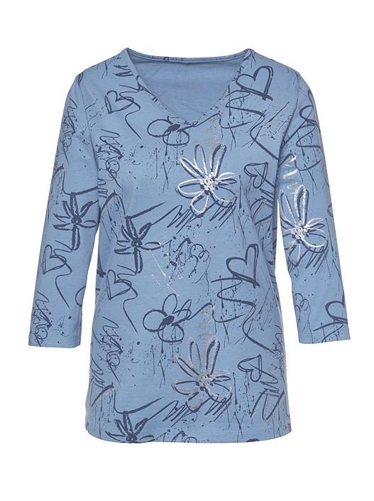 Creation L Ocean Printed V-Neck Shirt
