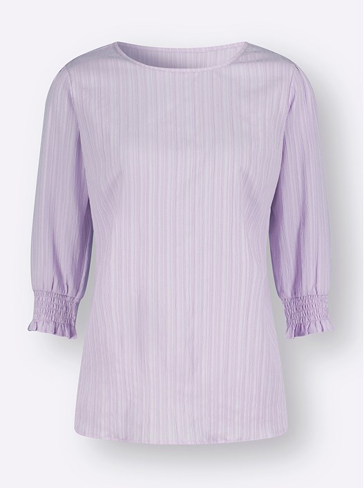 Creation L Pale Lilac Textured Smocked Hem Blouse