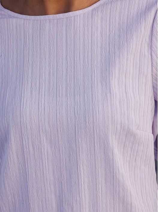 Creation L Pale Lilac Textured Smocked Hem Blouse