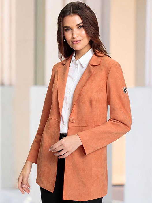 Creation L Papaya Faux Suede Jacket