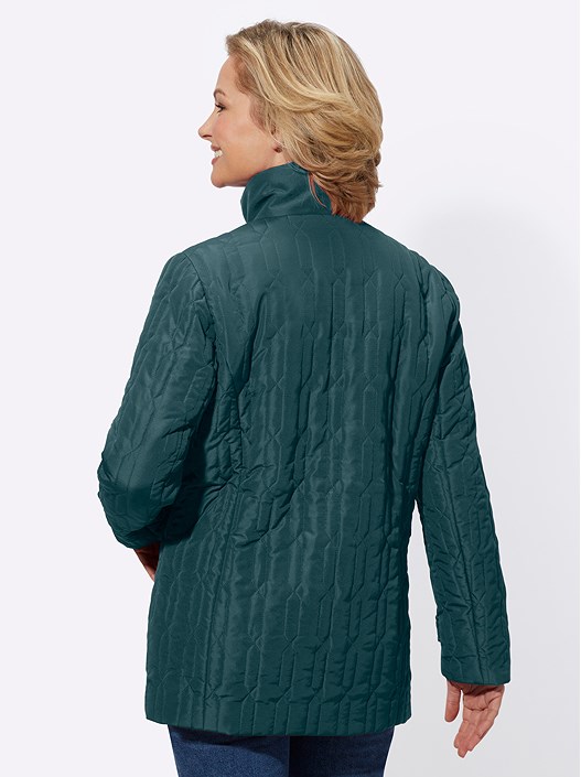 Creation L Petrol Quilted Button Up Jacket