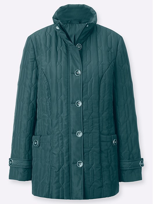 Creation L Petrol Quilted Button Up Jacket