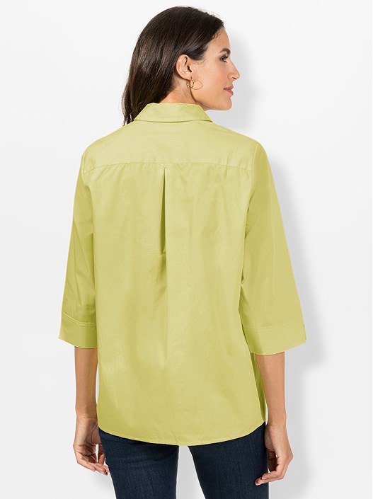 Creation L Pistachio Pleated 3/4 Sleeve Blouse