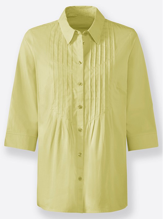Creation L Pistachio Pleated 3/4 Sleeve Blouse