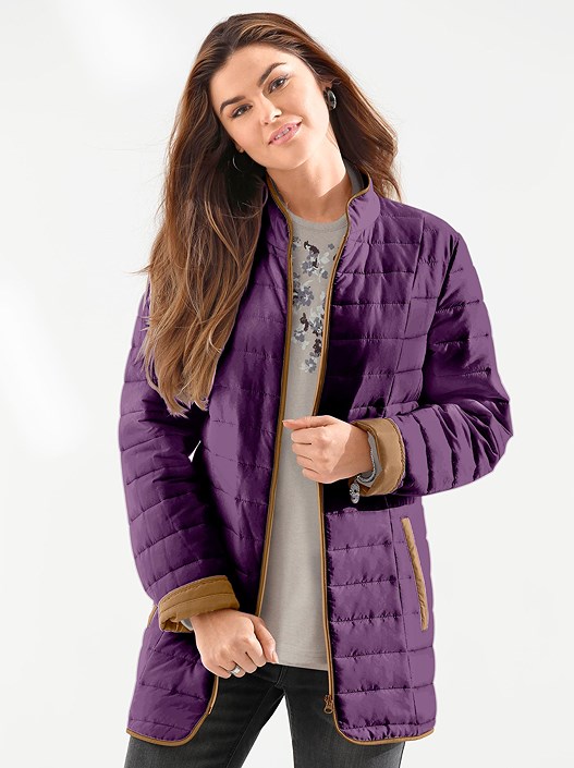 Creation L Plum Quilted Puffer Jacket