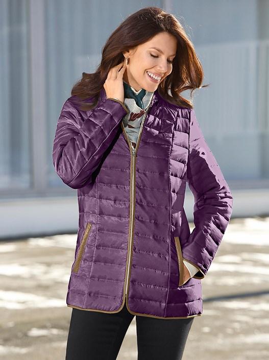 creation l Plum Quilted Puffer Jacket