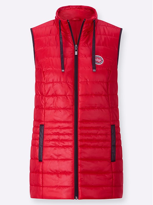Creation L Red Quilted Zip Up Vest