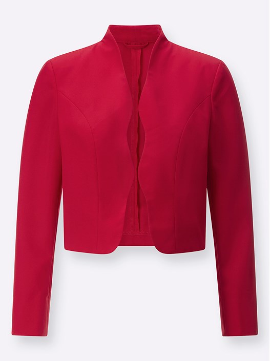 Creation L Red Scallop Hem Bolero