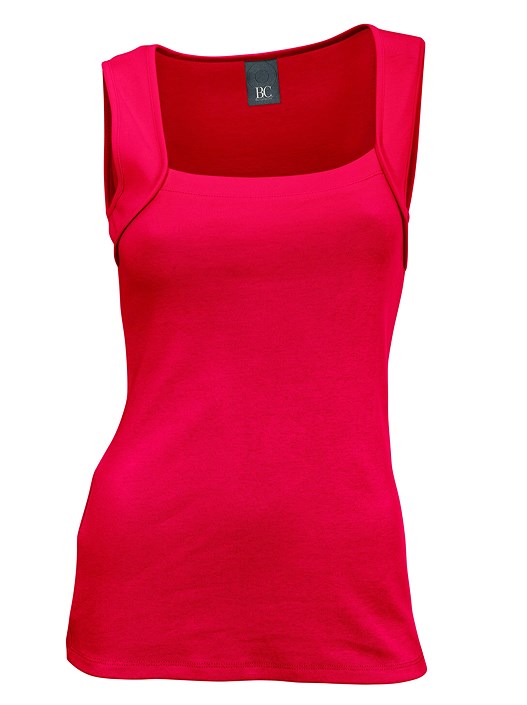 Creation L Red Square Neck Tank Top