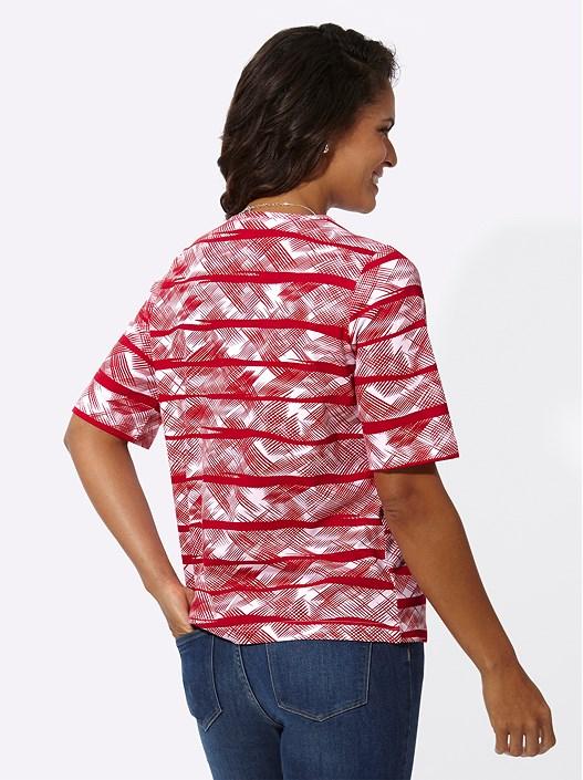 Creation L Red-White-Printed Shirt