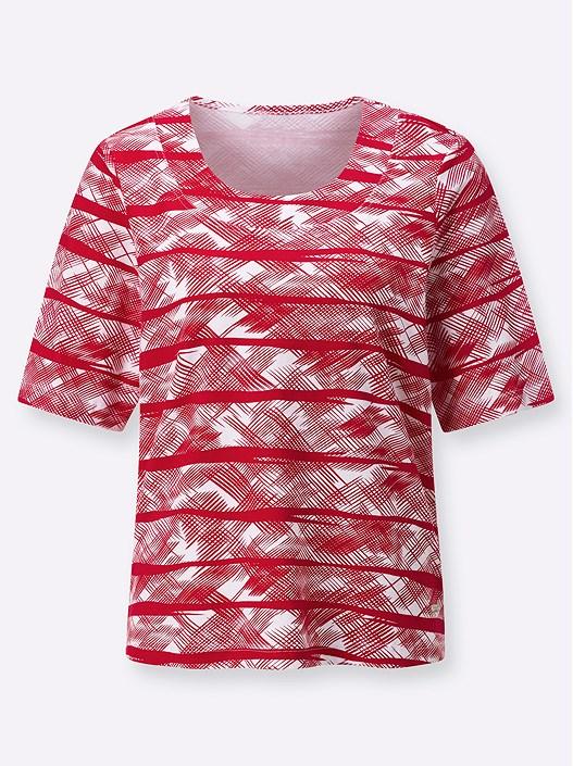 Creation L Red-White-Printed Shirt