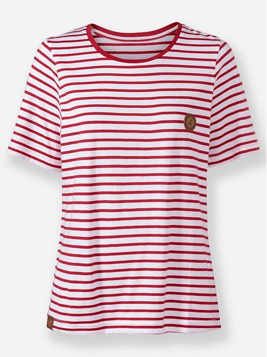 Creation L Red-White-Striped Classic Striped Shirt