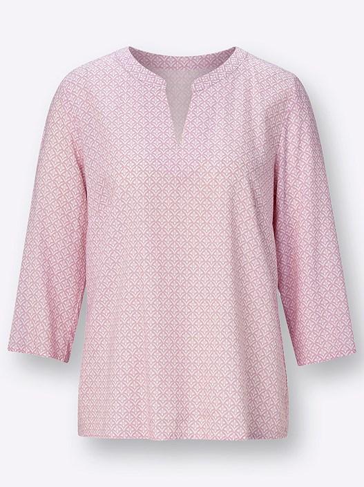 Creation L Rose-Patterned Printed V-Neck Blouse