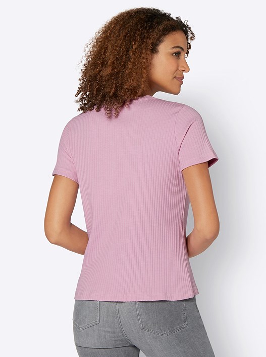 creation L Rose Ribbed Button Up Shirt