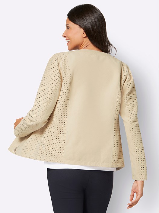 Creation L Sand Faux Suede Moto Jacket