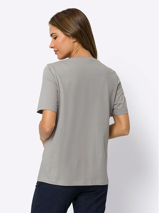 Creation L Stone Grey Foil Print Shirt