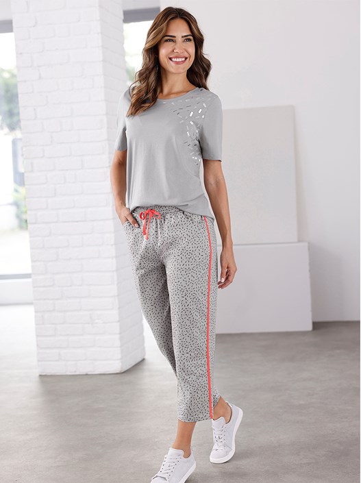 Creation L Stone Grey Foil Print Shirt