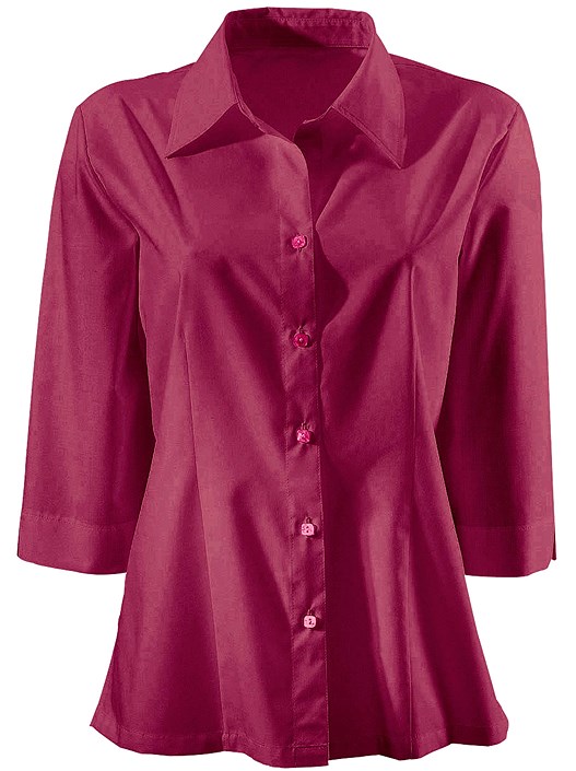 Creation L White 3/4 Sleeve Button Up Blouse